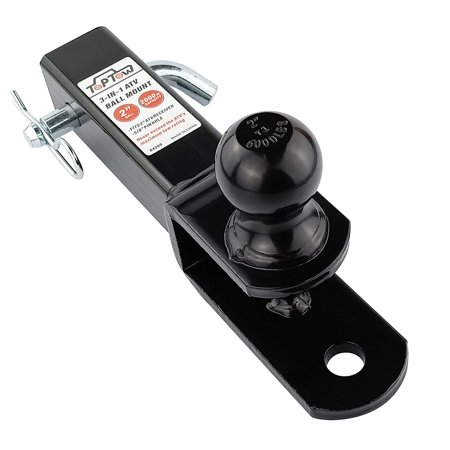 TOPTOW ATV/UTV Trailer Hitch Towing Ball Mounts, 2-Inch Ball, Clevis Pin, Fits 2-Inch Receiver C80