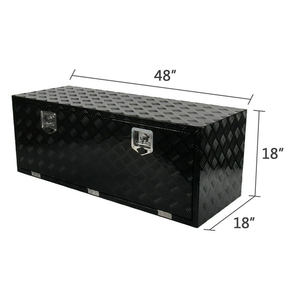 48x18x18 Inch Aluminum Truck Bed Tool Box Trailer Tongue Box Pickup Storage RV