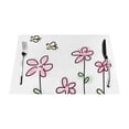 thumbnail image 1 of YFYANG Washable Heat-Resistant Placemats, 70% PVC/30% Polyester, Butterfly Flower Doodle Kitchen Table Mat, 12" x 18" 1 Piece, 1 of 6