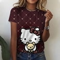 thumbnail image 2 of Camiseta con estampado 3D de Hello Kitty para mujer y niña, de moda, de dibujos animados, estilo Harajuku, cuello redondo, manga corta, unisex, de verano, 3XL, 2 of 5