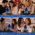 thumbnail image 4 of 3 Preserved Roses in Dome ,Real Forever Flowers Rose , Eternal Rose Gift for Her Women Girlfriend Wife ,Flower Gift for Valentines Day Birthday Mother's Day Lasting 1-3 Years-Blue, 4 of 6