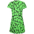 thumbnail image 2 of Halloween Green Zombie Brains Costume All Over Juniors Beach Cover-Up Dress Multi SM, 2 of 2