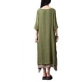 thumbnail image 2 of stylesilove Women Girls Short Sleeve Linen-Cotton Loose Long Maxi Dress (2X-Large, Olive), 2 of 5