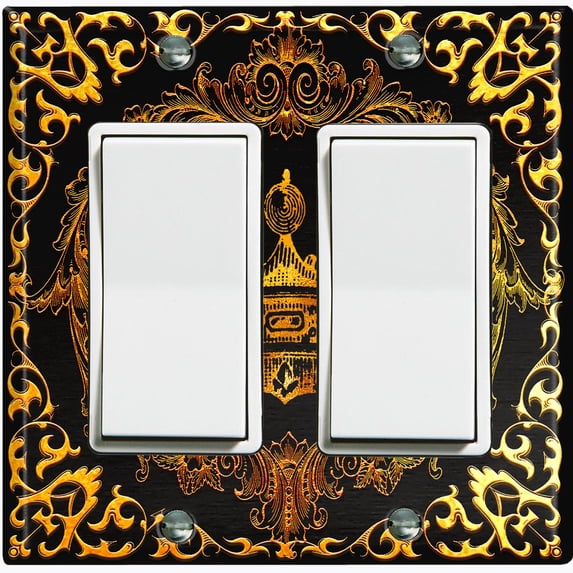 Metal Light Switch Plate Cover Elegant Black Crown Frame FRA021