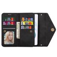 thumbnail image 3 of Jiahe Cover for Samsung Galaxy A53 5G Wallet Case with Card Holder, Envelope Book Design Leather Flip Protective Stand Feature Magnetic Zipper Clutch Purse with 7 Card Slots Strap for Women,Black, 3 of 6