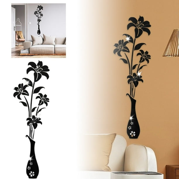 Adhesivos decorativos para paredes para salón y dormitorio. Diseño floral acrílico. Decoración para el hogar. Fácil instalación. Elegante mejora para la habitación.