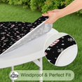 thumbnail image 5 of Black Christmas Candy Cane and Snowflake Pattern Round Fitted Tablecloth with Elastic Edge,Dining Table Cover Waterproof,Outdoor Round Tablecloth for Camping,Dining,Indoor and Outdoor, 5 of 7