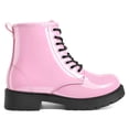 thumbnail image 3 of LuckLilac Kids Combat Boots Girls Classic Ankle Booties Side Zipper Waterproof Shoes for School Outdoor,Pink 1M, 3 of 7