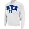 thumbnail image 2 of Men's Colosseum White Duke Blue Devils Arch & Logo Pullover Sweatshirt, 2 of 3