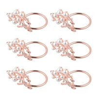 Gymnture christmas 6pcs Rose Elk Napkin Rings Metal Home Table Decor for Christmas Party