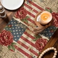 thumbnail image 3 of Distressed American Flag Table Runner 72 Inches, Vintage Rustic Merican Map Abstract Bed Runner Dresser Scarves Tabletop for Indoor Outdoor Parties/Ceremony/Banquet, 18" x 72", 3 of 9