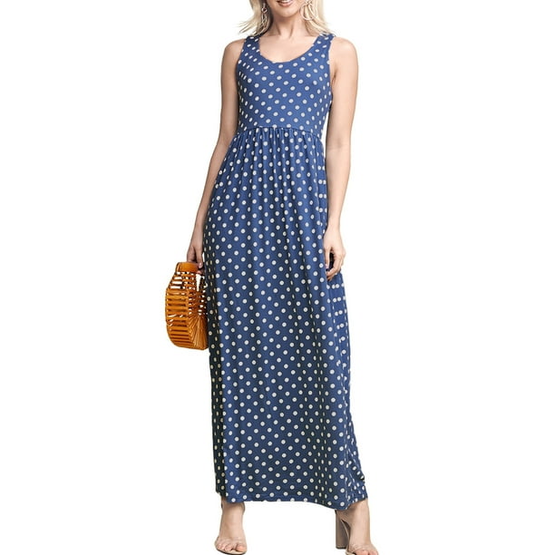 Doublju Doublju Women's Empire Seam Sleeveless Maxi Dress with