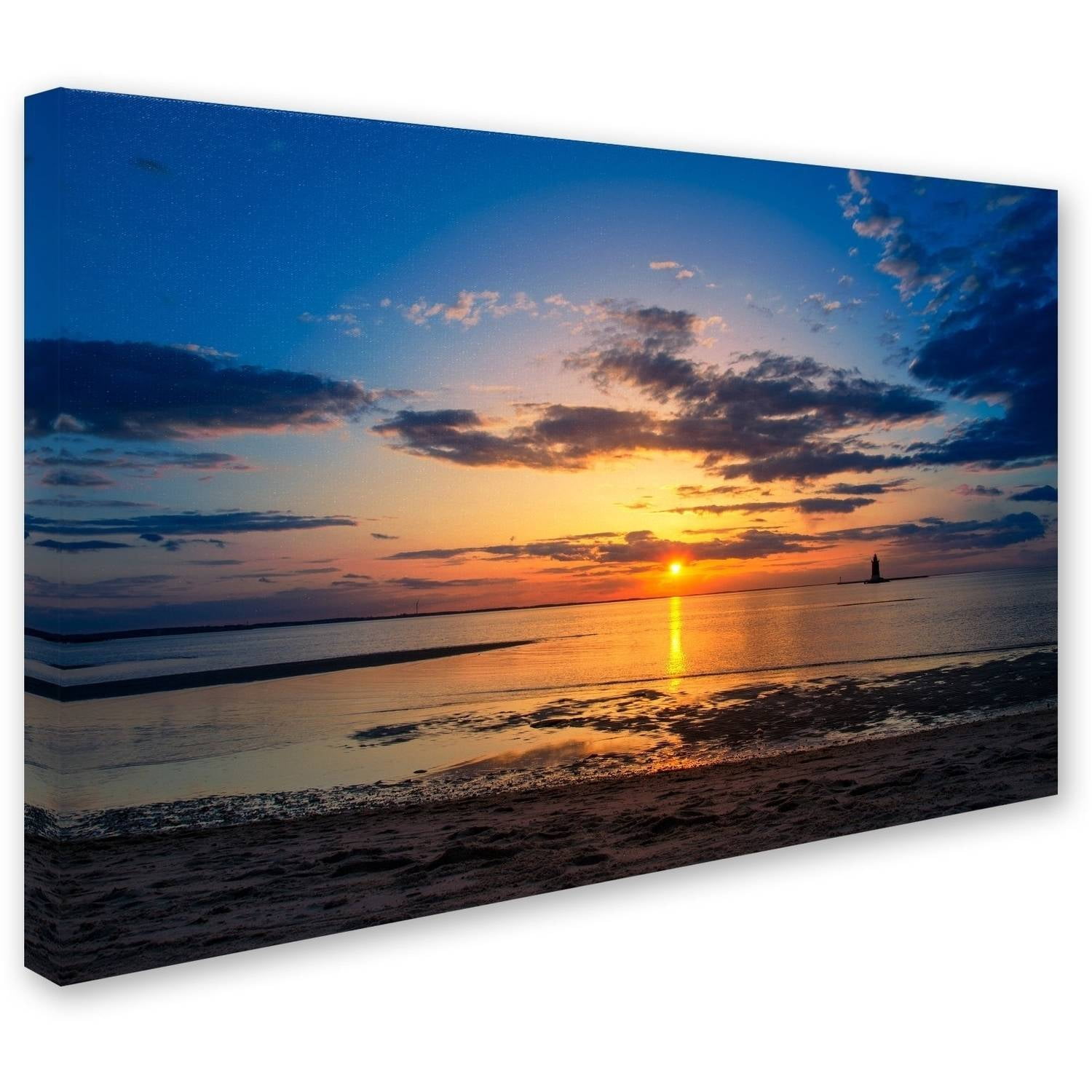 Trademark Fine Art 'Sunset Breakwater Lighthouse' Canvas Art by PIPA Fine Art