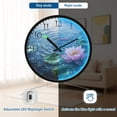 thumbnail image 5 of Voice Activated Clock with Glow Light 12 Inch Large Silent Wall Clock Battery Operated for Home Decor A Pink Lotus, 5 of 8