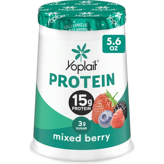 Yoplait Protein Yogurt Cultured Dairy Snack Cup, Mixed Berry Flavored, 5.6 oz