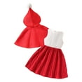 thumbnail image 4 of CAICJ98 Christmas Outfits for Toddler Baby Girls Santa Red Hooded Cape with Plush Trim Sleeveless A Line Tank Dress Set Toddler Baby Girl Christmas Dress (Red,18-24 Months), 4 of 7