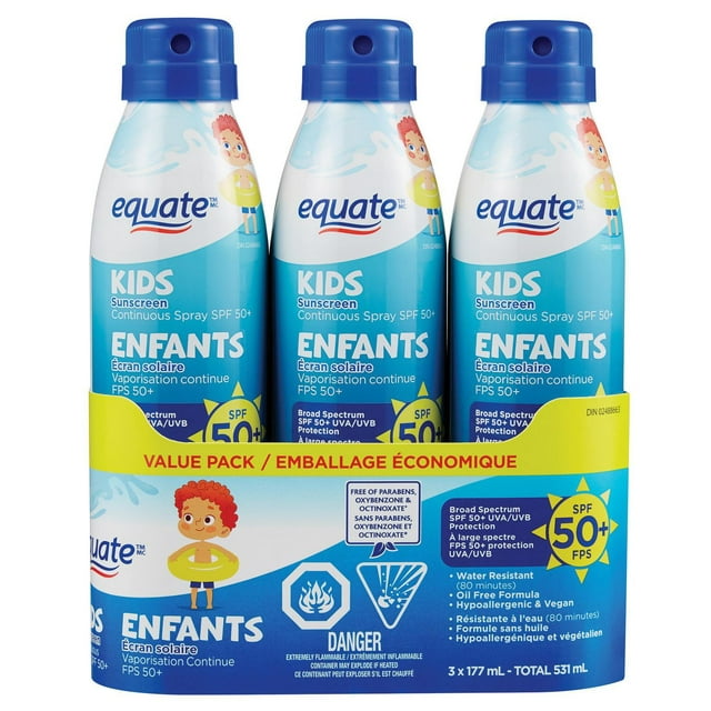 Écran solaire vaporisation continue SPF 50+ Equate enfants
