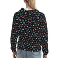 thumbnail image 7 of Fotbe Multi-Colored Stars Pattern Womens Long Sleeve Hoodie, Pullover Hooded Sweatshirt, Kangaroo Pocket Hoodie with Eye-catching Drawstrings-Small, 7 of 7