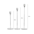 thumbnail image 4 of Juego de 3 candelabros decorativos de metal para decoración de fiestas (plata), 4 of 4