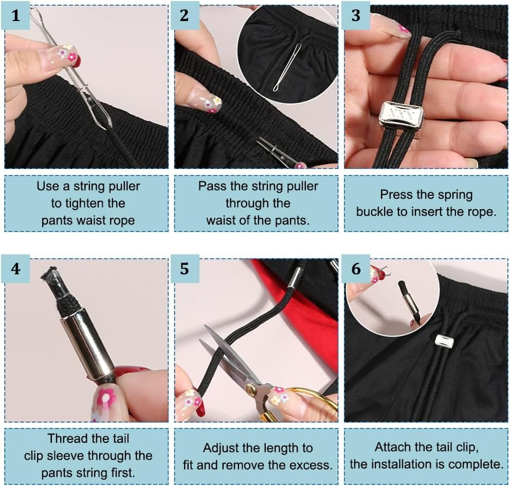 20Yards Black Hoodie String Replacement 6mm Round Soft Drawstring