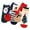 Red, variant on UYYX Kids Christmas Socks Mid-Calf Cartoon Print High Elastic Cotton Festive Holiday Socks for Boys & Girls Seasonal Wear