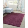 thumbnail image 1 of Unique Loom 3126258 6 x 9 ft. Solid Shag Rectangular Rug, Eggplant Purple, 1 of 2