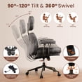 thumbnail image 5 of XIZZI Executive Office Chair, Oversized Computer Desk Chair with High Back, Ergonomic Elegant Design, Multi-Layer Memory Foam Cushion, Gray (Suede Leather), 5 of 8