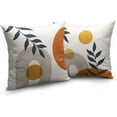 thumbnail image 2 of Boho Abstract Sun Pillow Covers Mid Century Modern Throw Pillow Covers Minimalist Geometric Leaf Decorative Pillow Cases Bohemian Line Art Pillowcase 18x18 Set of 2 for Outdoor Couch Patio, 2 of 6