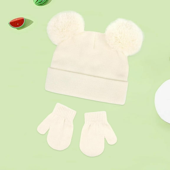ZSQDM Baby Hats Knitted Toddler Winter Double Pompom Hat beanie of Men Sun Hats for Women Uv Protection Scarf ,Hat,& Gloves Hairbrella Swim Cap Waterproof