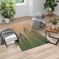 thumbnail image 1 of Country Turkish Area Rug, Pine Trees in the Forest on Foggy Seem Ombre Backdrop Wildlife Adventure Art, Soft Carpet for Living Room Decor, 5.2' X 7.6', Pale Rust, by Ambesonne, 1 of 4