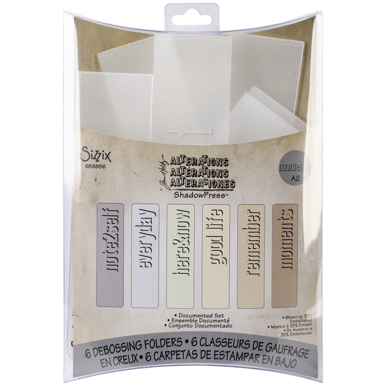 Sizzix Shadow Press A2 Debossing Folders, 6pk, Documented By Tim
