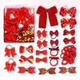 thumbnail image 4 of CHUANK 50pcs Sparkling Hair Accessory Set - Cute Bow Clips  Fabric Hair Ties & Elastic Bands for Girls - Perfect Holiday Gift Box, 4 of 7
