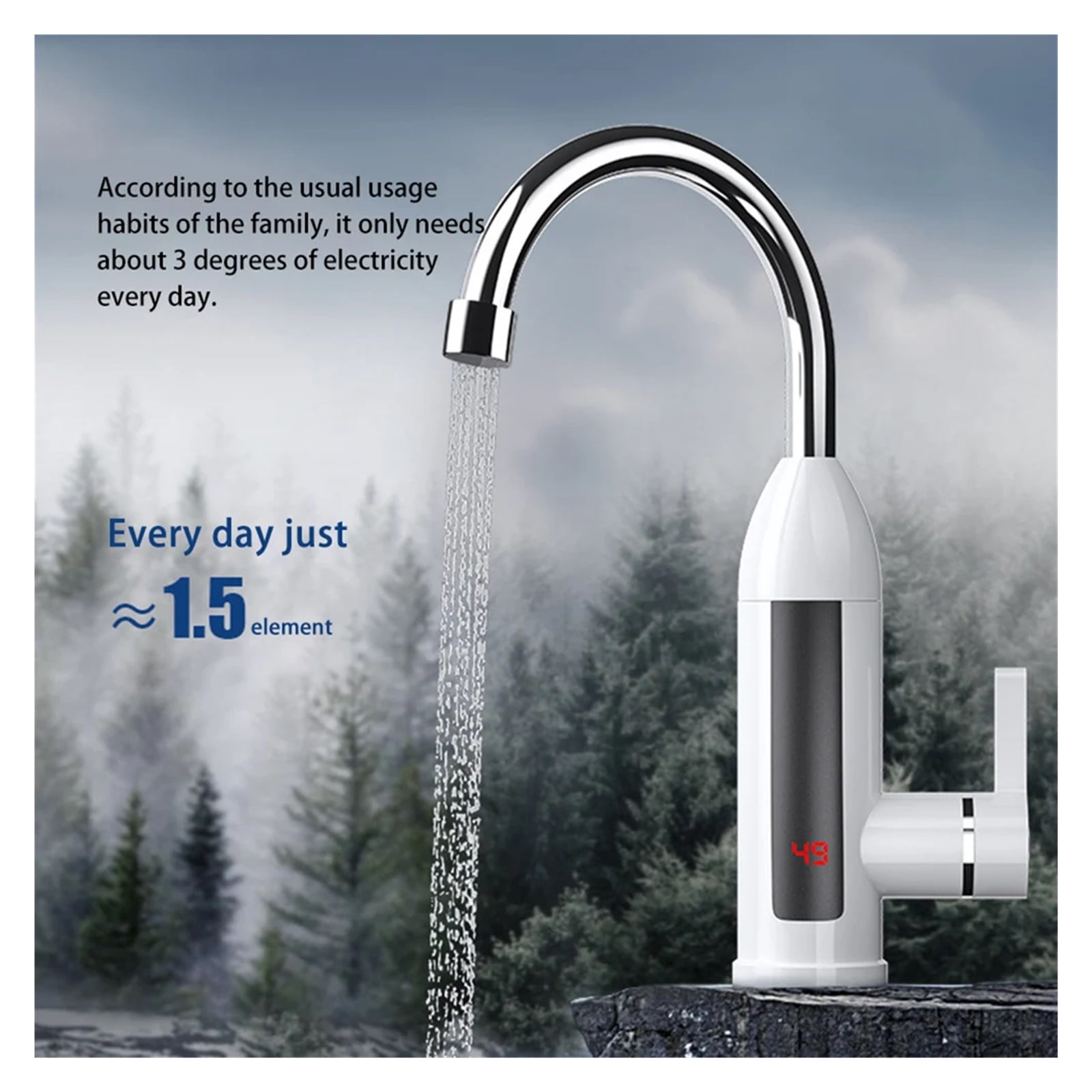 Electric Hot Water Heater Faucet, 3000W Kitchen Instant Heating Faucet,360 Degree Rotation LCD Digital For Kitchen Bathroom ,Made to Last