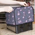 thumbnail image 2 of Toaster Covers 2 Slice, Mauve Flower Dragonfly Waterproof Bread Machine Cover Fits for Standard 2 Slice Toasters, Home Decor Toaster Protection with Hanging Rope, 2 of 7