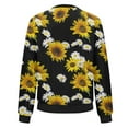 thumbnail image 4 of Women's Floral Print Bomber Jacket Stylish Sunflower Pattern Zip-Up Lightweight Casual Outerwear, 4 of 5
