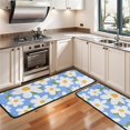 thumbnail image 3 of Kitchen Rugs Sets Of 2,Blue Daisy Flower Green Leaves Pattern Anti Fatigue Kitchen Mat Rugs Non Slip Washable,Decorative Kitchen Floor Mats for Kitchen,Sink,Laundry,17"x47"+17"x47", 3 of 5