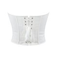thumbnail image 5 of Strapless Corset Tops for Women Lace Up Overbust Boned Bustiers Going out Crop Bandeau Tube Top, 5 of 5