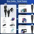 thumbnail image 2 of Mybat Pro PowerLines 5-in-1 Universal Charging Cable - 4FT - Black, 2 of 6