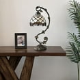 thumbnail image 6 of Tiffany Table Lamp Beige Stained Glass Crystal Beans Iron Metal Leaves Bronze Base Included LED Bulb Vintage for Living Room Dining Room Bedroom Bedside Office Hotel H21", 6 of 8