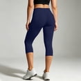 thumbnail image 3 of Capri Leggings for Women High Waisted Full Length Soft Yoga Pants for Workout Tummy Control Yoga Pants (Navy XL), 3 of 4