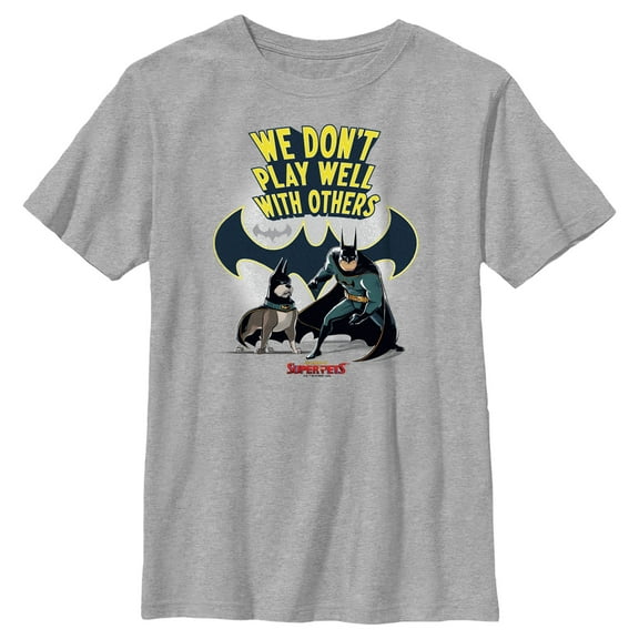 Boy's DC League of Super-Pets We Don’t Play Well With Others  Graphic Tee Athletic Heather X Large