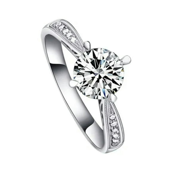 6.3mm Round Cut AAA Cz Wedding Bands 925 Sterling Silver Women's Ring Size 4-9.5