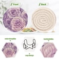 thumbnail image 4 of 6 Coil Coasters 3.94x3.94x0.24 Inch Water Coasters Drink Coasters with Cup Holders Absorbent Coasters Heat Resistant for Bar Protection Purple Roses, 4 of 7