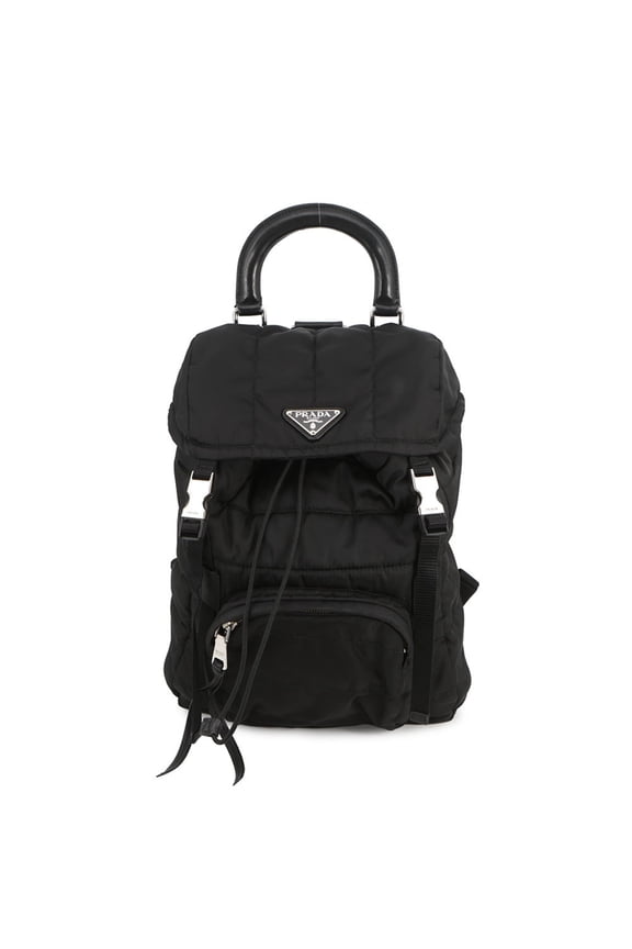 Pre-Owned Prada Quilted Backpack Nylon 1BZ002 PRADA Handbag Black