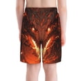 thumbnail image 3 of Cauagu Magma Fire Black Dragon Print Swim Trunks for Men,Youth Boys Swim Shorts Compression Liner Beach Shorts Boys' Swimming Shorts 7-20 Years Bathing Suit-Small, 3 of 7
