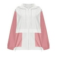 thumbnail image 5 of MaFYtyTPR Rainproof Jacket for Women Fashion Waterproof Lightweight Zipper Hooded Jacket with Pocket and Storage Bag Pink XXL, 5 of 5
