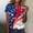 08Red, variant on asdoklhq Fourth Of July Shirts for Women Oversized Tshirts Women's Casual and Fashionable Printed T-shirt with Round Neck and Short Sleeved Top Silver 2X