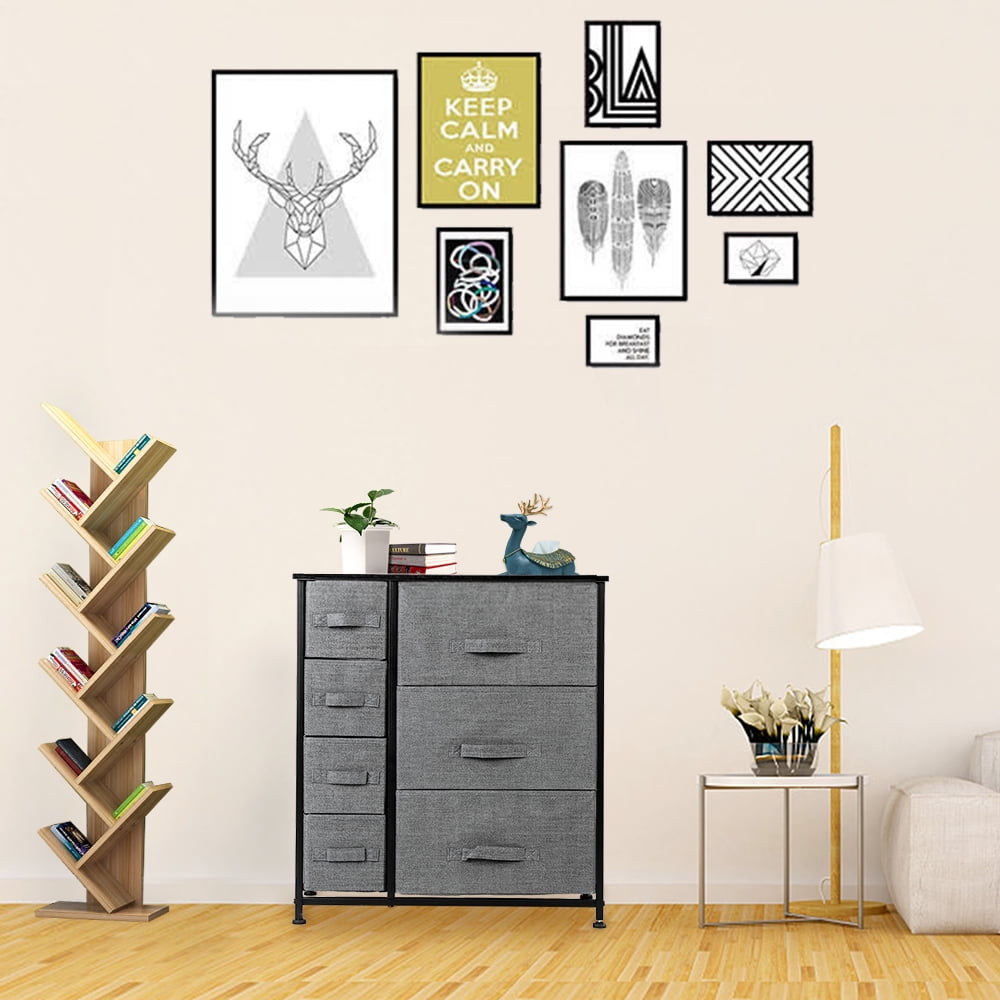 Lowestbest Drawer Dresser, Dresser Drawer Organizer 7 Drawers, End Table Storage Cabinet, Easy Pull Fabric Bins, Wooden Side Table for Bedroom, Hallway, Entryway Furniture, Gray Lowestbest Drawer Dresser, Dresser Drawer Organizer 7 Drawers, End Table Storage Cabinet, Easy Pull Fabric Bins, Wooden Side Table for Bedroom, Hallway, Entryway Furniture, Gray
