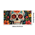 thumbnail image 3 of Vibrant Colorful Sugar Skull Design Banner for Day of the Dead Celebrations Background Backdrop Party Decorations Fiesta Photo Booth Props Event Decor, 3 of 6