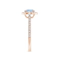 thumbnail image 3 of Angara Natural 0.72 Ct. Aquamarine with Diamond Halo Ring in 14K Rose Gold for Women (Ring Size: 12), 3 of 9